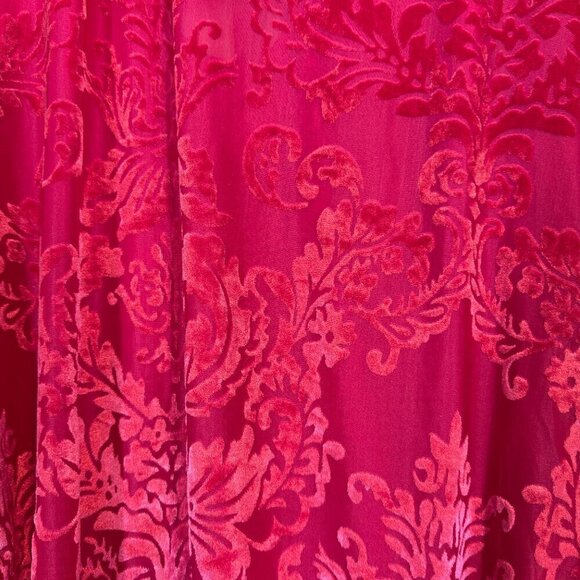 Anthropologie Velvet Burnout Blouse Pink Sheer Tie Neck Paisley Whimsygoth XL - Picture 9 of 12